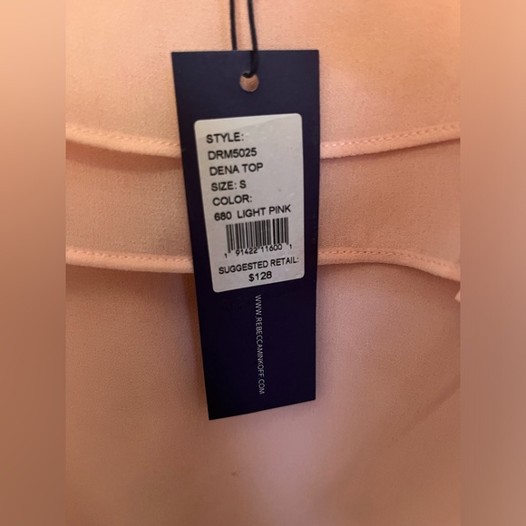 Rebecca Minkoff Dena Tiered Cold-Shoulder Light Pink Top - Picture 10 of 12